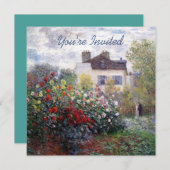 Een hoek van de tuin met Dahlias House Warming Kaart (Voorkant / Achterkant)