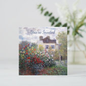 Een hoek van de tuin met Dahlias House Warming Kaart (Staand voorkant)