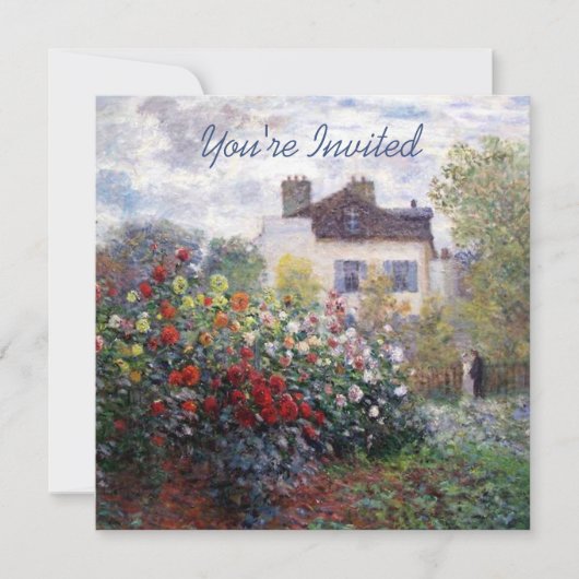 Een hoek van de tuin met Dahlias House Warming Kaart (Voorkant)