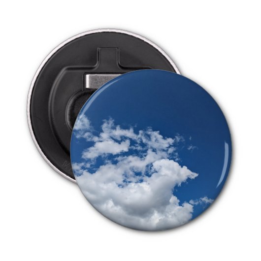 Een hoek van zachte wolken button flesopener (Voorkant)