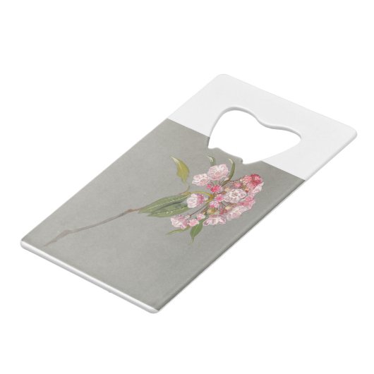 Een hoest bergLaurel met bladeren en bloesem Creditkaart Flessenopener (Achterkant Gekanteld)