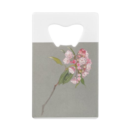 Een hoest bergLaurel met bladeren en bloesem Creditkaart Flessenopener (Achterkant)