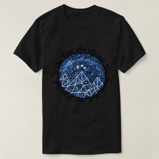 Een hof van doornen en rozen citeren tekening t-shirt (Design voorkant)