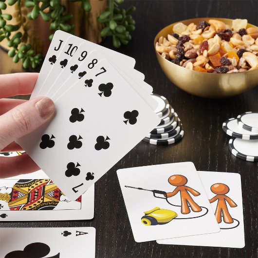 Een hogedrukreiniger gebruiken pokerkaarten