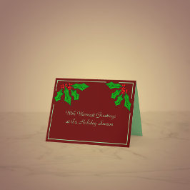 Een Holly-Day Kerst Wenskaart Feestdagen Kaart