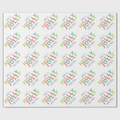 Een Holly Jolly Christmas Kleurrijk Cadeaupapier (Vlak)