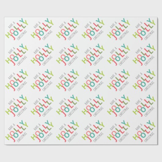 Een Holly Jolly Christmas Kleurrijk Cadeaupapier (Vlak)