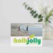 Een Holly Jolly Christmas Photo Briefkaart (Staand voorkant)