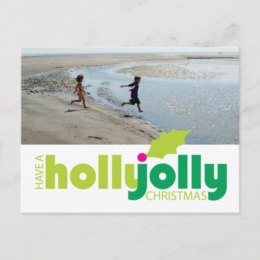 Een Holly Jolly Christmas Photo Briefkaart (Voorkant)