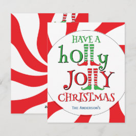 Een Holly Jolly Kerst! pepermuntwervelelf Feestdagenkaart