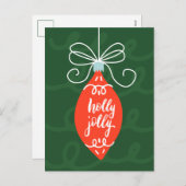 Een Holly Jolly Kerstfeestdag Briefkaart (Voorkant / Achterkant)