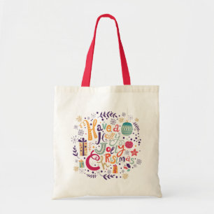 Een Holly Jolly-kersttekstontwerp hebben Tote Bag