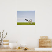 Een Holstein Dairy koe met vlekken in de vorm van Poster (Keuken)