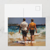 Een homepaar op het strand briefkaart (Voorkant / Achterkant)