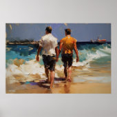 Een homepaar op het strand poster (Voorkant)