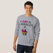 Een homo in een woedende damesjumper trui (Voorkant volledig)