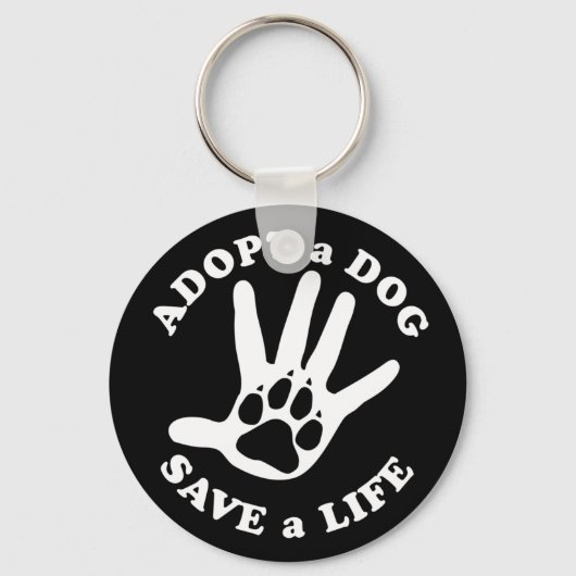Een hond adopteren om een leven te redden - Ontwer Sleutelhanger (Voorkant)
