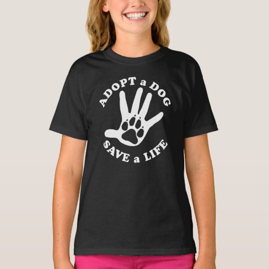 Een hond adopteren om een leven te redden - Ontwer T-shirt (Voorkant)