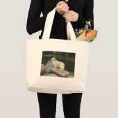 Een hond bij een vijver grote tote bag (Voorkant (product))