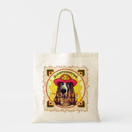 Een hond brandweerman tote bag (Achterkant)