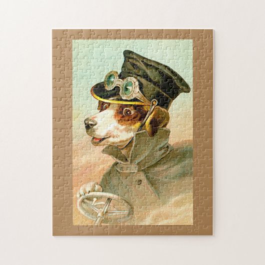 Een hond die rijdt legpuzzel (Verticaal)