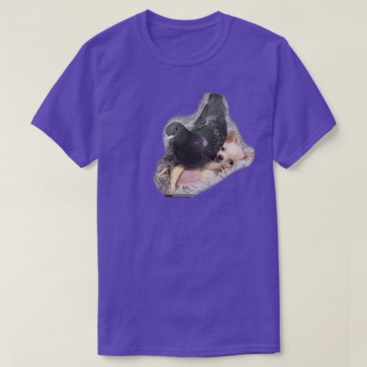 Een hond en duif uitgeroeid t-shirt (Design voorkant)