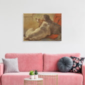 Een hond en een gekaarde jongen (twee honden) (die canvas afdruk (Insitu (Woonkamer))