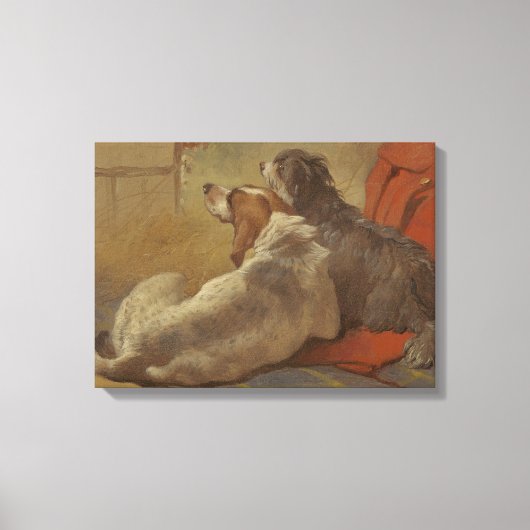 Een hond en een gekaarde jongen (twee honden) (die canvas afdruk (Voorkant)