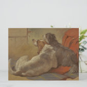 Een hond en een gekaarde jongen (twee honden) (die kaart (Staand voorkant)