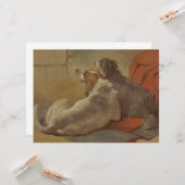 Een hond en een gekaarde jongen (twee honden) (die kaart (Voorkant / Achterkant in situ)