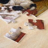 Een hond en haar puppies legpuzzel (Zijkant)