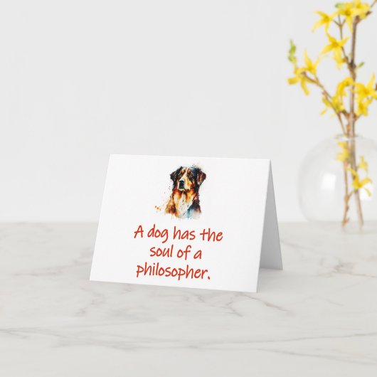 Een hond heeft de soep kaart (Gele Bloem)