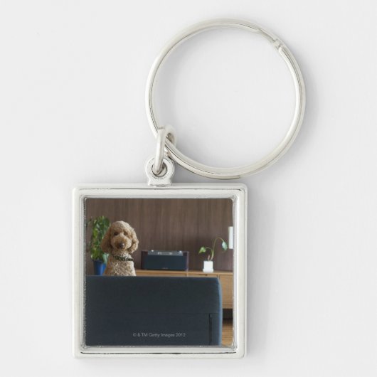 Een hond in de rijkamer sleutelhanger (Voorkant)