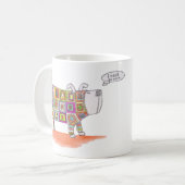 Een hond in een gehaakte outfit. koffiemok (Voorkant links)