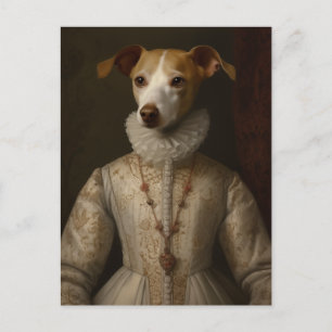 Een hond in een renaissance jurk briefkaart