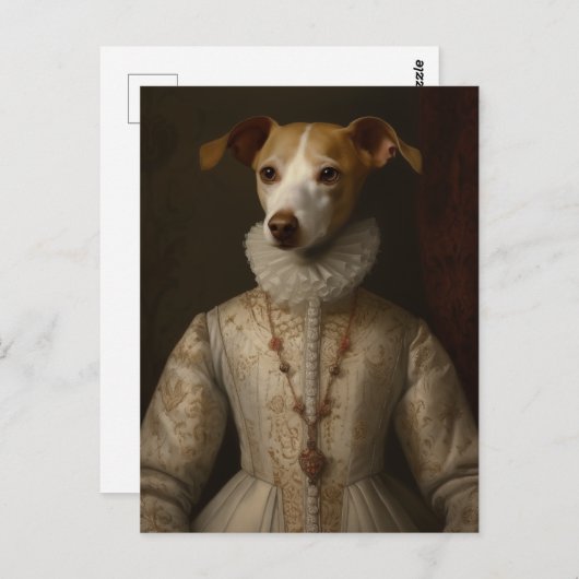 Een hond in een renaissance jurk briefkaart (Voorkant / Achterkant)