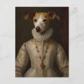 Een hond in een renaissance jurk briefkaart (Voorkant)