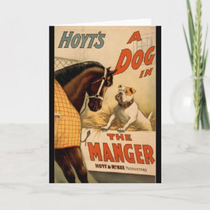 Een hond in het Manger Theater Poster Feestdagen Kaart