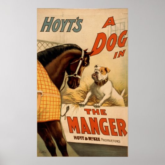 Een hond in het  theaterPoster Manger Poster (Voorkant)