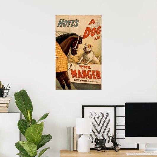 Een hond in het  theaterPoster Manger Poster (Thuiskantoor)