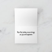 EEN "HOND IS GELUKKIG OP VAKANTIE" FEESTDAGEN KAART (Binnen)