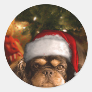 Een hond is niet alleen voor Kerstmis maar voor he Ronde Sticker