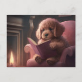 Een hond lezen briefkaart (Voorkant)