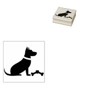 Een hond met botten rubberstempel (Gestempeld)