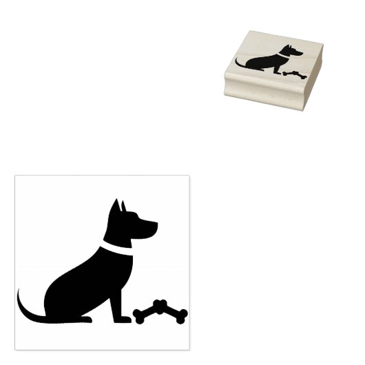 Een hond met botten rubberstempel (Gestempeld)