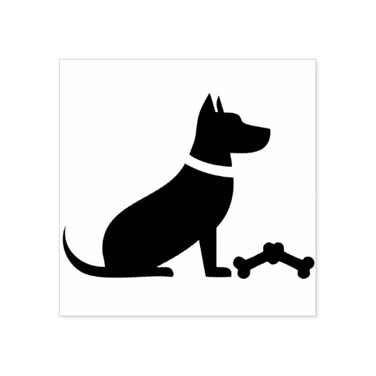 Een hond met botten rubberstempel (Afrduk)