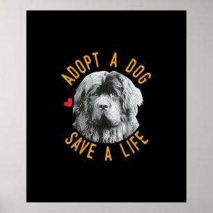 Een hond nemen om een reddingsNewfoundland te redd Poster