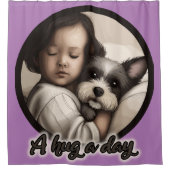 Een hond op een dag douchegordijn (Voorkant)