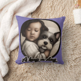 Een hond op een dag kussen