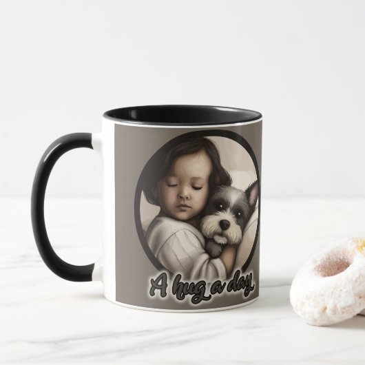 Een hond op een dag mok (Met donut)